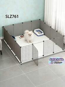 Detachable & Assembled Puppy Playpen, Small Dog/Rabbit/Kitten Indoor Safety Fence - Multicolor - View 1