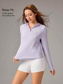 OutZeal Women Sports Sweatshirts Hiking Camping Quick-Dry Hood Active Tops - Mauve Purple - View 3