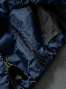Manfinity EMRG Men's Stand Collar Colorblock Zipper Jacket Windbreaker Racing Jacket Y2K Jacket - Blue - View 7