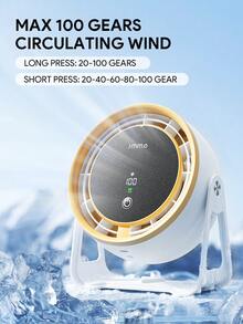 JMMO Portable Air Circulator Fan, Rechargeable Wall Mount & Desktop Dual Use Small Cooling Fan, Digital Display Mini Quiet Personal Fan For Bedroom Bathroom Kitchen, Summer Cooling Fan - multicolor - View 3