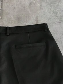SIGLOCORE Pantalones cortos casuales versátiles con bolsillo de unicolor para hombres - Negro - Ver 12