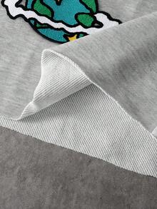 PAVTROS Pantalones de chándal casuales sueltos con estampado de dibujos animados, cintura con cordón y bolsillo en diagonal para hombres - Gris - Ver 5