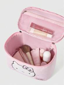 HELLO KITTY AND FRIENDS | ROMWE Plush Card Cover KT Embroidered Cosmetic Bag Portable Portable Storage Bag - Light powder - View 2