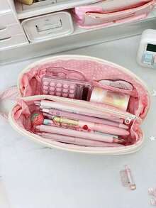 New Polka Dot Shell Pencil Case, Cute Large Capacity Pencil Bag, INS Style Student Stationery Pouch - Multicolor - View 1