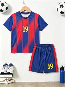 青少年男孩 25-26 新季節運動制服，專業足球球衣，兒童足球制服套裝，運動服裝，休閒穿著，返校季節運動制服 - 紅色 - 查看 5