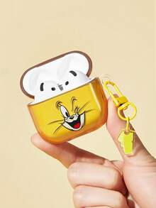 TOM & JERRY X SHEIN Cartoon Pattern Protection Anti-Drop Bluetooth Headset Case With Pendant, Suitable For IPod - Multicolor - View 2