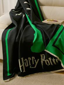 HARRY POTTER X SHEIN Imitation Cashmere Vintage Print Blanket, Outdoor Outing Blanket, Sofa Blanket, Shawl Outdoor Picnic Blanket, Bedroom Decoration Nap Blanket - Multicolor - View 6