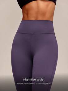 GLOWMODE Pantalones Leggings Acampanados de Cintura Alta FeatherFit™ de 31" para Yoga de Bajo Impacto, Pilates y Uso Diario - Bold Plum - Ver 3