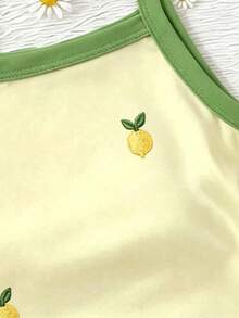 青少年女孩細肩帶背心盲盒 3合1，3件中隨機選1件，美式復古運動風，拼色海軍藍+奶油色+紅色 - 彩色 - 查看 5