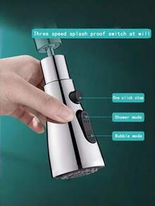 1PC Silver Aerator Multi Function Kitchen Faucet Nozzle 3 Mode Water Saving Swivel Tap Aerator For Kitchen Bathroom Sink Universal Easy Clean Finish - Multicolor - View 6