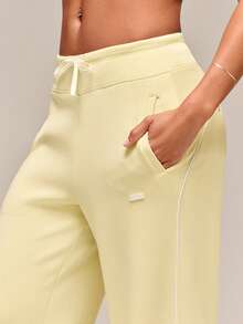 GLOWMODE 31" SoftSerene Modal Glow Easy Relaxed Fit Adjustable Drawstring Lounge Pants With Built-In Underwear Side Pockets Daily Casual Wear - Butter Yellow - View 5