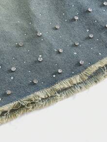 EASEVO Plus Size Men's Rhinestone Decor Casual Shorts, Vacation, Father's Day Gifts - Medium Wash - View 7