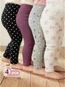 SHEIN 4 Pieces Set Baby Girl Casual Cute Black And White Polka Dot Mauve Purple Sage Green Light Pink Floral Solid Color Leggings Pants Autumn House Nursery