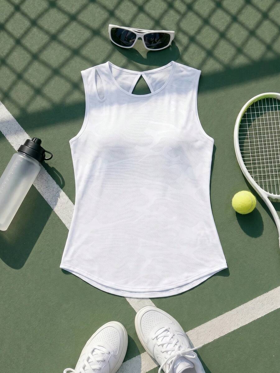 Cheerettes Women's Plus Size Solid Color Casual Versatile Daily Wear & Sports T-Shirt - White - View 1
