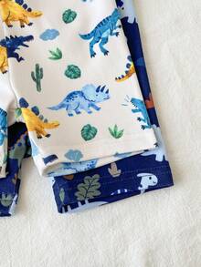 Piyama Pas Badan untuk Bayi Laki-laki, Set 2 Potong, Musim Semi/Panas, Desain Motif Kartun Dinosaurus yang Menyenangkan, Disukai dan Dicari oleh Anak-anak, Terbuat dari Kain Lembut dan Nyaman yang Ramah Kulit, Cocok untuk Pakaian Rumahan Bayi Laki-laki, Memberikan Tidur Nyaman dan Pertumbuhan Sehat bagi Anak-anak - MultiWarna - View 7