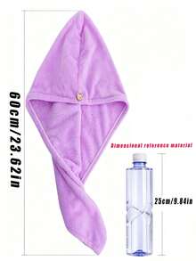 SHEIN 1件/4件装女士速干干发巾 - 高吸水性超细纤维干发帽，珊瑚绒浴室头巾毛巾家居浴室装饰发帽 - 彩色 - 查看 10