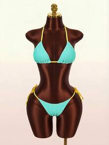 Amplova Women's Swimsuit Set With Camisole Cover-Up, Sexy Avant-Garde Vacation Set With Contrast Color Details, Cute Mini - Multicolor - View 7