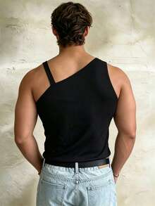 Manfinity Dauomo Summer Casual Vacation Men's Sleeveless Tank Top - Black - View 2