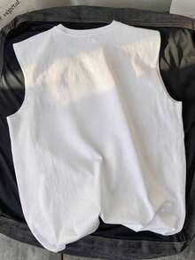 Manfinity Joysei Men's Floral Print Round Neck Sleeveless Tank Top Summer - White - View 2