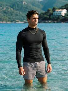 Ironwick Camiseta deportiva de manga larga con cuello alto y estampado gráfico, para hombre, color negro, para primavera/otoño - Multicolor - Ver 6