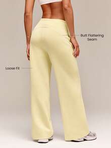 GLOWMODE 31" SoftSerene Modal Glow Easy Relaxed Fit Adjustable Drawstring Lounge Pants With Built-In Underwear Side Pockets Daily Casual Wear - Butter Yellow - View 3