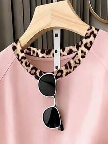 Resyla Women's Outerwear Set, Summer New Style Set, Pattern Design, Leopard Print, Pink Leopard Print, Lotus Root, Two Pieces Set Everyday Home Casual - Multicolor - View 6