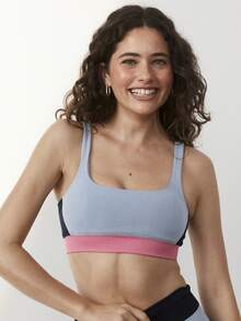 Aralina Ensemble de sport avec débardeur ultra court et leggings en patchwork de couleurs contrastées - Multicolore - Voir 6