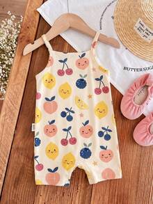 [RANDOM 4 PCS SEND 1 Pc]Baby Girls Beige Summer Casual Cute Family Matching Khaki Mallard Brown Leopard Bow Cartoon Rabbit Suspender Romper Outfits - Multicolor - View 6