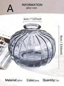 Creative Mini Hydroponic Glass Flower Vase For Green Plants And Fresh Flowers Table Decoration - Grey - View 14