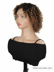 8 Inch Pixie Cut Wig Human Hair Short Bob Wigs For Women 1B/30 Ombre Honey Blonde Color Color Water Wave Human Hair Wig None Lace Front Wig With Full Machine Made Wig - S1/30 - View 5