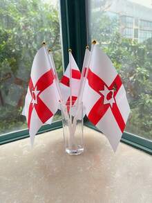 5/15Set UK England Scotland Wales Northern Ireland Colorful Hand Held Flags With 5 Poles 2 Cross Hole Transparent PVC Suction Cups Polyester Fabric For Party Festival Celebration World Cup Euro Outdoor Decoration - A - View 7