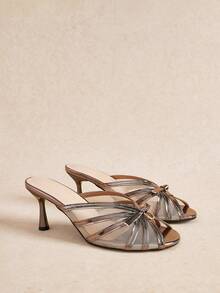 Rosivie Women's Fashionable Elegant Party Gold Heeled Sandals Summer Shoes - Grey - View 3