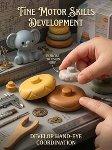 MINKOJA 1 Pc Elephant Stacking Toy With 6 Tactile Textures, Squeaky Interactive Plaything For Bathtime & Indoor Use, Sensory Development Toy For Gifting, Ideal Present For Loved Ones And Friends To Boost Fine Motor Skills, Hand-Eye Coordination - Multicolor - View 5