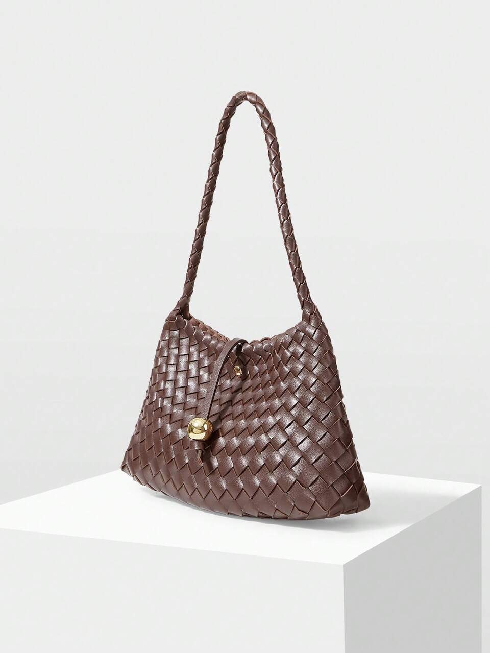 WOMEN'S FASHION BROWN SHOULDER BAG, EXQUISITE BUCKLE WOVEN BAG, SUITABLE FOR DAILY, COMMUTING, SHOPPING, VACATION, TRAVEL, SEASIDE, BOHEMIAN