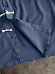 AXEPEAK Men's Contrast Color Patchwork Fashion Short Sleeve Shirt With Collar - Blue - View 3