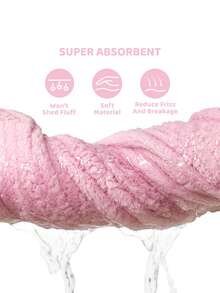 Mean Girls | SHEIN Flower Smiling Face Pattern Hair Dryer Cap, Small Daisy Pattern Absorbent Material Hair Towel, Suitable For All Hair Types, Bath Products - Baby Pink - View 4