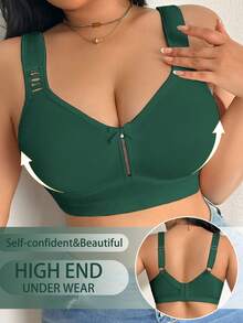 DesireSculpt Sujetador sin aros talla grande 1 pieza - Verde militar - Ver 4