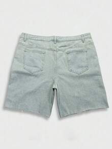 Manfinity EMRG Men's Summer Plus Size Slim Fit Denim Shorts - Light Wash - View 5