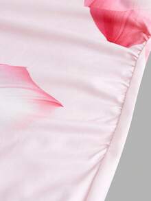SHEIN 少女热带花卉印花不对称下摆优雅度假连衣裙 - 粉色 - 查看 5