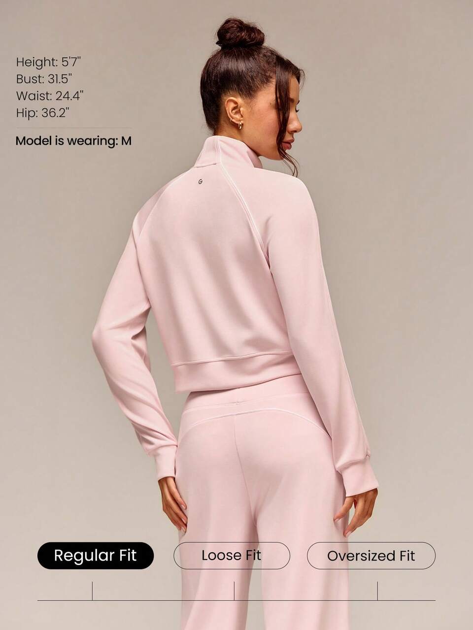 SoftCalm Modal Contrast Piping Waist-Length Thumbholes Fitted Zip-Up Sweatshirt Daily Casual Wear Spring Summer
