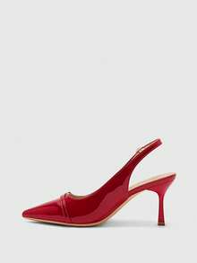 CUCCOO BIZCHIC Sepatu hak tinggi runcing wanita, hak stiletto seksi, serbaguna untuk bepergian, pesta, perjamuan, pakaian kantor, warna merah untuk sepatu musim semi Natal. - Merah - View 9