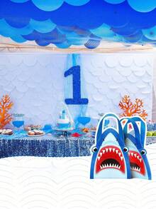 1/3/6 PCS For Business Shopping Retail Birthday Party Decoration Gift Wrapping Summer Fresh Storage Shopping Shark Shape Ocean Theme Non Woven Tote Bag Party Favor With Handle Gift Bag For Present Packaging - A - View 6