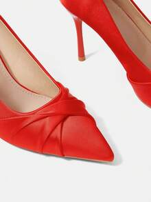 CUCCOO HITCHD Women's Fashion Red Pointed High Heels, Suitable For Banquets, Commuting, Dating, Christmas Parties And Other Occasions, Showing Elegance. Wedding Sho - Red - View 4