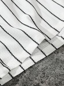 Manfinity Swimmode Men's Casual Sports Striped Shorts - White - View 6