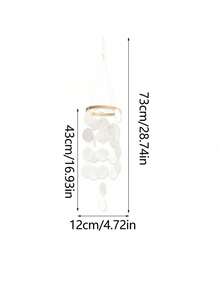 天然貝殼風鈴 波希米亞風捕夢網掛飾 家居裝飾品 柔和舒緩音色 客廳臥室陽台冥想禮物 - 白色 - 查看 5