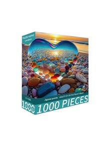 New-1000片裝拼圖玩具，尺寸70cm*50cm，油畫風景與卡通圖案，成人舒壓，裝飾藝術品，適合萬聖節、聖誕節、生日禮物 - 彩色 - 查看 23