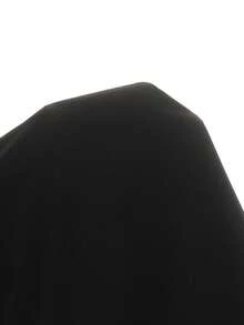Manfinity Roughcore 男士纯色工作短裤，带口袋，适合夏季，图案外出朴素街头穿着宽松工装短裤，适合丈夫、男朋友的礼物 - 黑色 - 查看 5