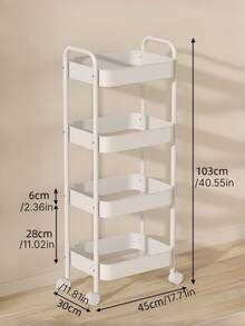 Stylish Thick Metal Rolling Storage Cart, Multifunctional Utility Trolley For Cosmetics, Toys & Snacks, Sturdy & Portable For Kitchen, Bedroom, Study & Balcony - Multicolor - View 6