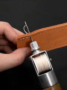 Professional Leather Sewing Awl Set, Fast SewingMachine Tool, Suitable For DIY Handmade Repair, 1 SetWith Needle - This Item Has AB 2 Set Options - A: 1 SetOf Hand Sewing Tool, B: Separate Flat Waxed Thread25m/1 Roll - multicolor - View 3