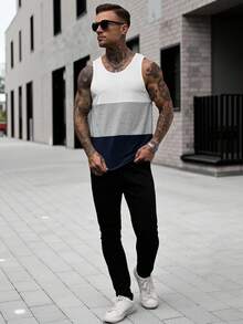 Manfinity CasualCool 男士拼色休閒百搭日常穿搭上衣 - 彩色 - 查看 6
